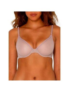 Smart and Sexy SA1388 Beige Sheer Mesh Demi Underwire Bra 32DDD